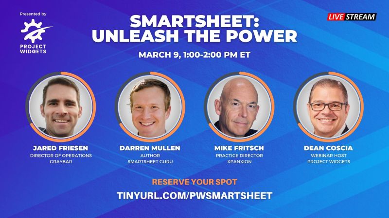 Smartsheet Unleashed Webinar featuring Darren Mullen of Smartsheet Guru as a panelist